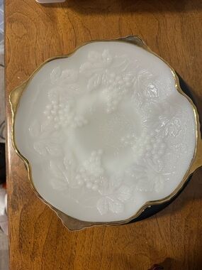 Vintage Milk Glass Serving Dish